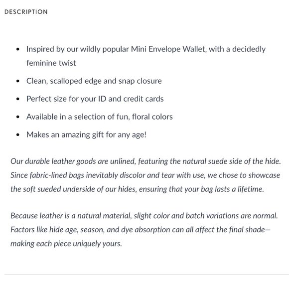 Portland Leather mini daisy wallet Baja NWT - Picture 5 of 5